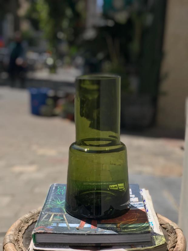 אגרטל גבוה ירוק זית